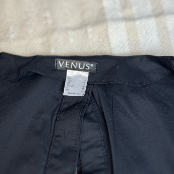 Venus black tie back pearl button down blouse - Picture 7 of 14